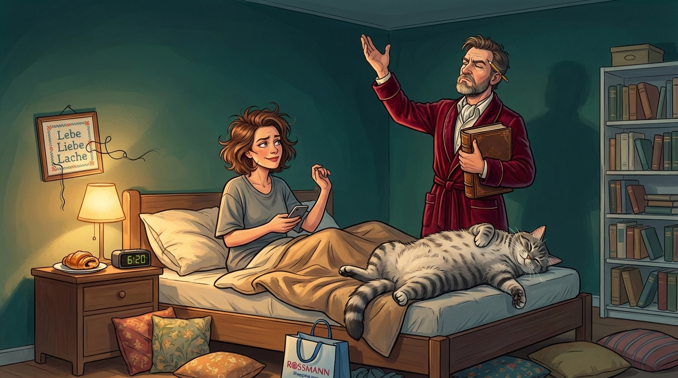 Maren, Dieter und der Erzähler im Schlafzimmer